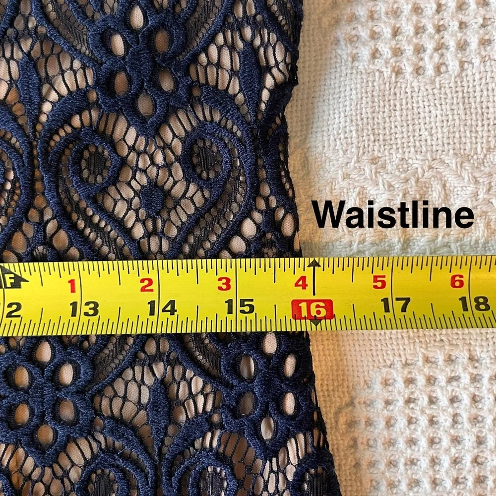 connected apparel Black Lace Mini Dress with Cream Sheath Underlayer - Picture 7 of 8